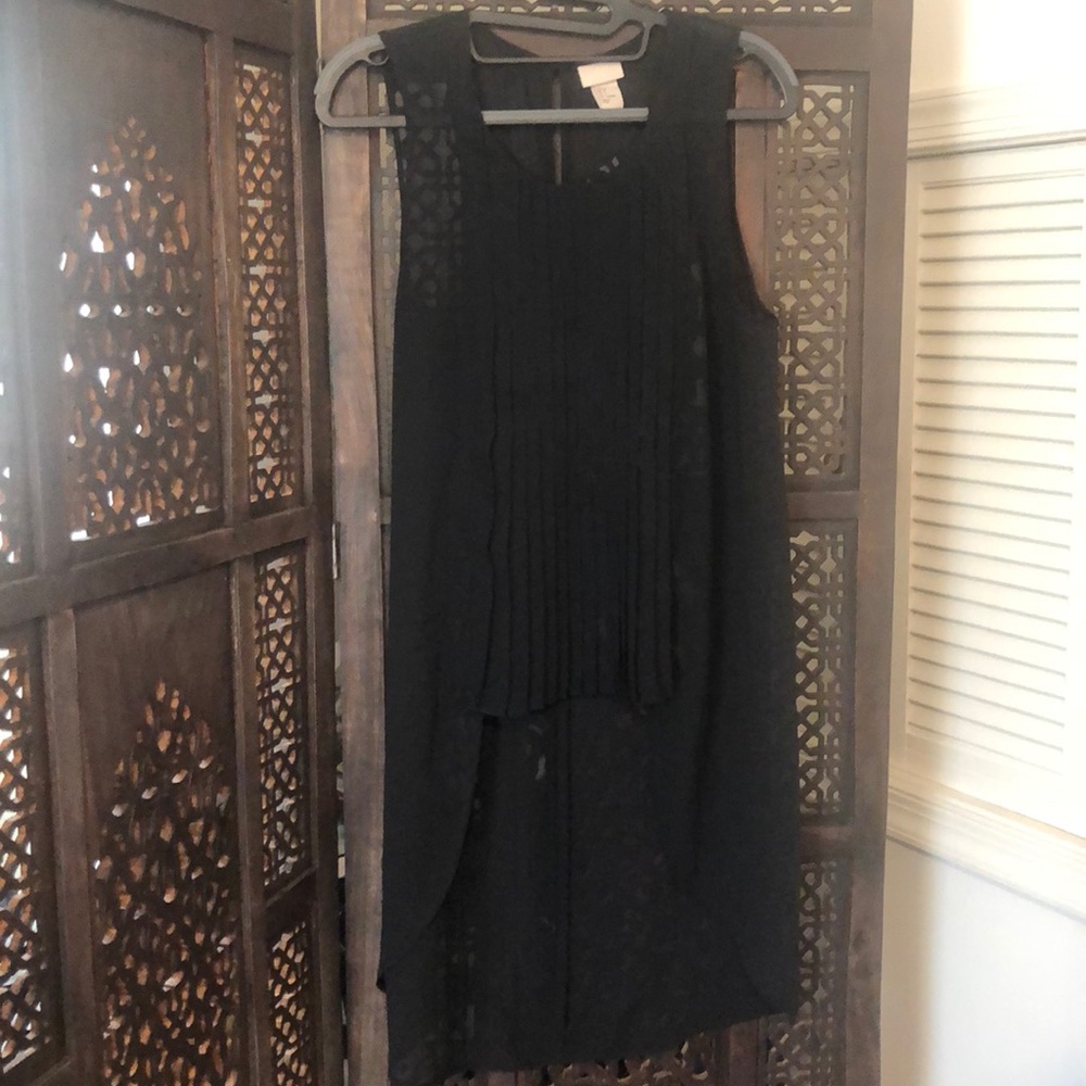 H&M Trend Tuxedo style, sheer, sleeveless blouse